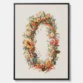 Blomkrans canvastavla  – Botanisk poster, vintageposter med blommor, midsommar