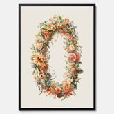 Blomkrans poster  – Botanisk poster, vintageposter med blommor, midsommar