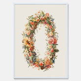 Blomkrans poster  – Botanisk poster, vintageposter med blommor, midsommar