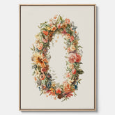 Blomkrans canvastavla  – Botanisk poster, vintageposter med blommor, midsommar