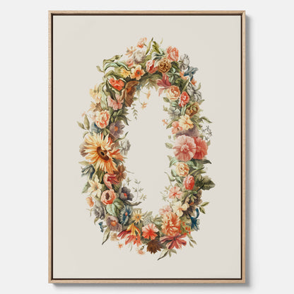 Blomkrans canvastavla  – Botanisk poster, vintageposter med blommor, midsommar