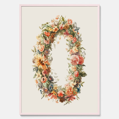 Blomkrans poster  – Botanisk poster, vintageposter med blommor, midsommar