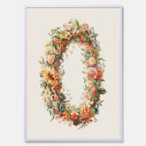 Blomkrans poster  – Botanisk poster, vintageposter med blommor, midsommar