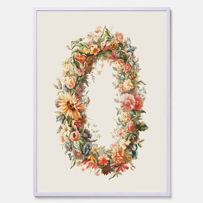 Blomkrans poster  – Botanisk poster, vintageposter med blommor, midsommar