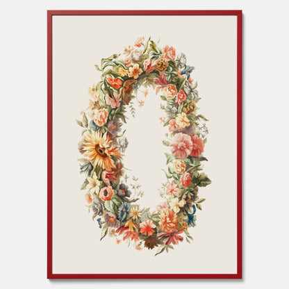 Blomkrans poster  – Botanisk poster, vintageposter med blommor, midsommar