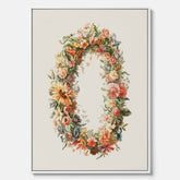 Blomkrans canvastavla  – Botanisk poster, vintageposter med blommor, midsommar