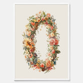 Blomkrans poster  – Botanisk poster, vintageposter med blommor, midsommar