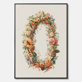 Blomkrans canvastavla  – Botanisk poster, vintageposter med blommor, midsommar