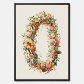 Blomkrans poster  – Botanisk poster, vintageposter med blommor, midsommar