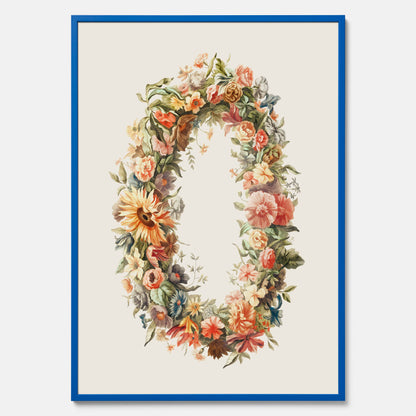 Blomkrans poster  – Botanisk poster, vintageposter med blommor, midsommar
