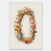 Blomkrans poster  – Botanisk poster, vintageposter med blommor, midsommar