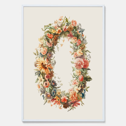 Blomkrans poster  – Botanisk poster, vintageposter med blommor, midsommar