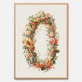 Blomkrans poster  – Botanisk poster, vintageposter med blommor, midsommar