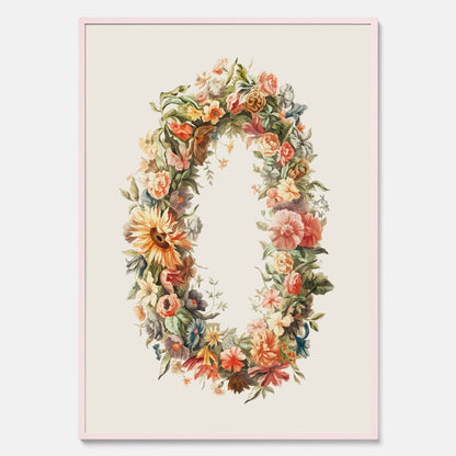 Blomkrans poster  – Botanisk poster, vintageposter med blommor, midsommar