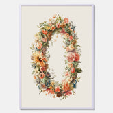 Blomkrans poster  – Botanisk poster, vintageposter med blommor, midsommar
