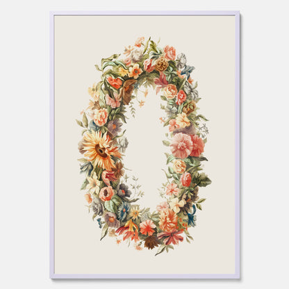 Blomkrans poster  – Botanisk poster, vintageposter med blommor, midsommar