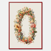 Blomkrans poster  – Botanisk poster, vintageposter med blommor, midsommar