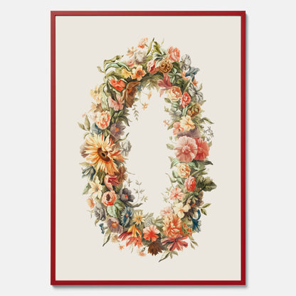 Blomkrans poster  – Botanisk poster, vintageposter med blommor, midsommar