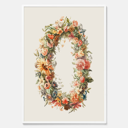Blomkrans poster  – Botanisk poster, vintageposter med blommor, midsommar