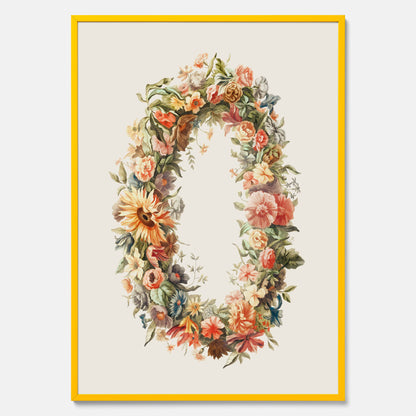 Blomkrans poster  – Botanisk poster, vintageposter med blommor, midsommar