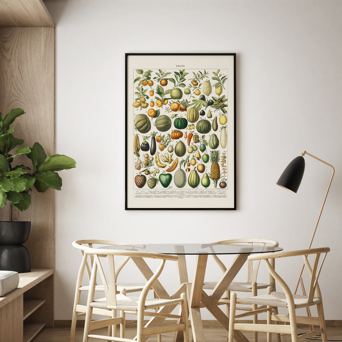 Kökstavla med Frukt och grönsaker Plansch – Posters till köket, Affisch med en vintageillustration, köksposter, tavla till kök