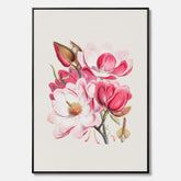 Magnolia Campbellii canvas, botanisk vintage-tavla