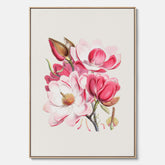 Magnolia Campbellii canvas, botanisk vintage-tavla