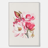 Magnolia Campbellii canvas, botanisk vintage-tavla