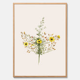 Vintageposter med en botanisk illustration föreställande nejlikglim, även kallad &