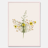 Vintageposter med en botanisk illustration föreställande nejlikglim, även kallad &